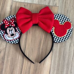 Red Bow Minnie Mouse Ears Headband